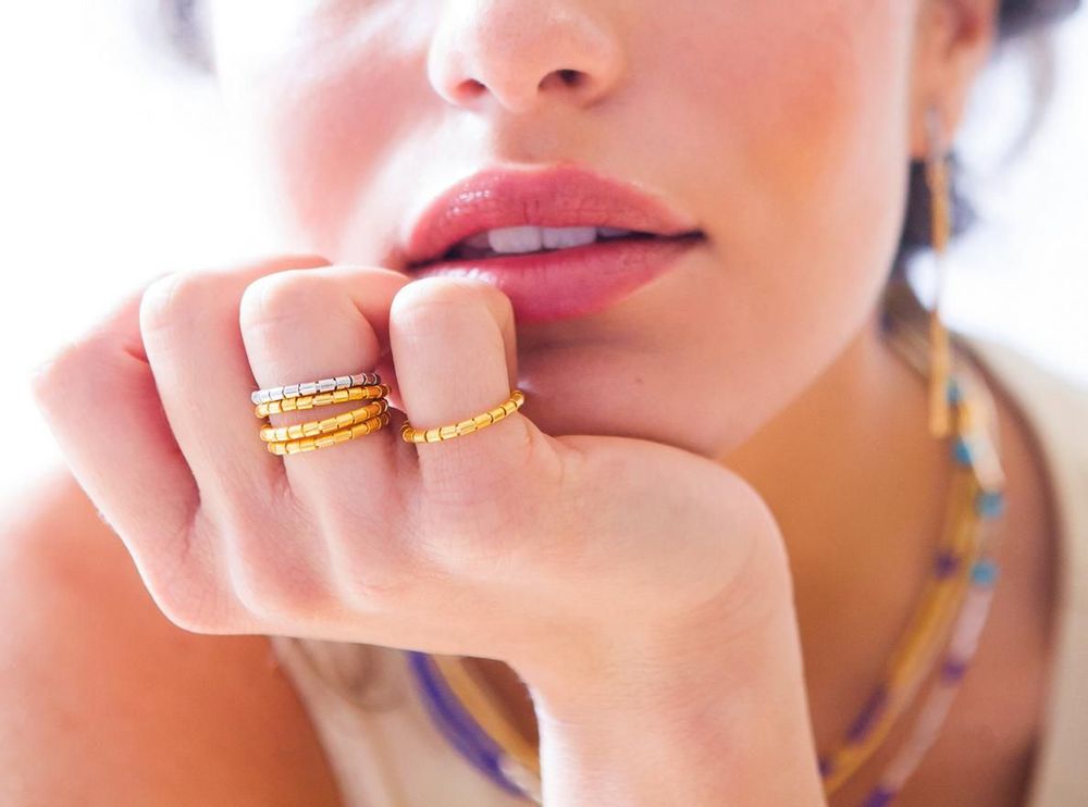 Gifts - Tube Earrings and Rings - BORD DE L'EAU