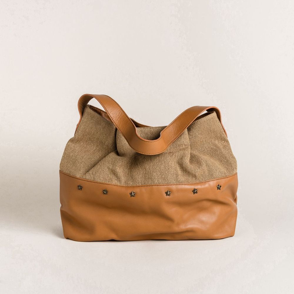 Bags and totes - Calfskin and Linen Bag AVA COLLECTION - MARTINA & EVA