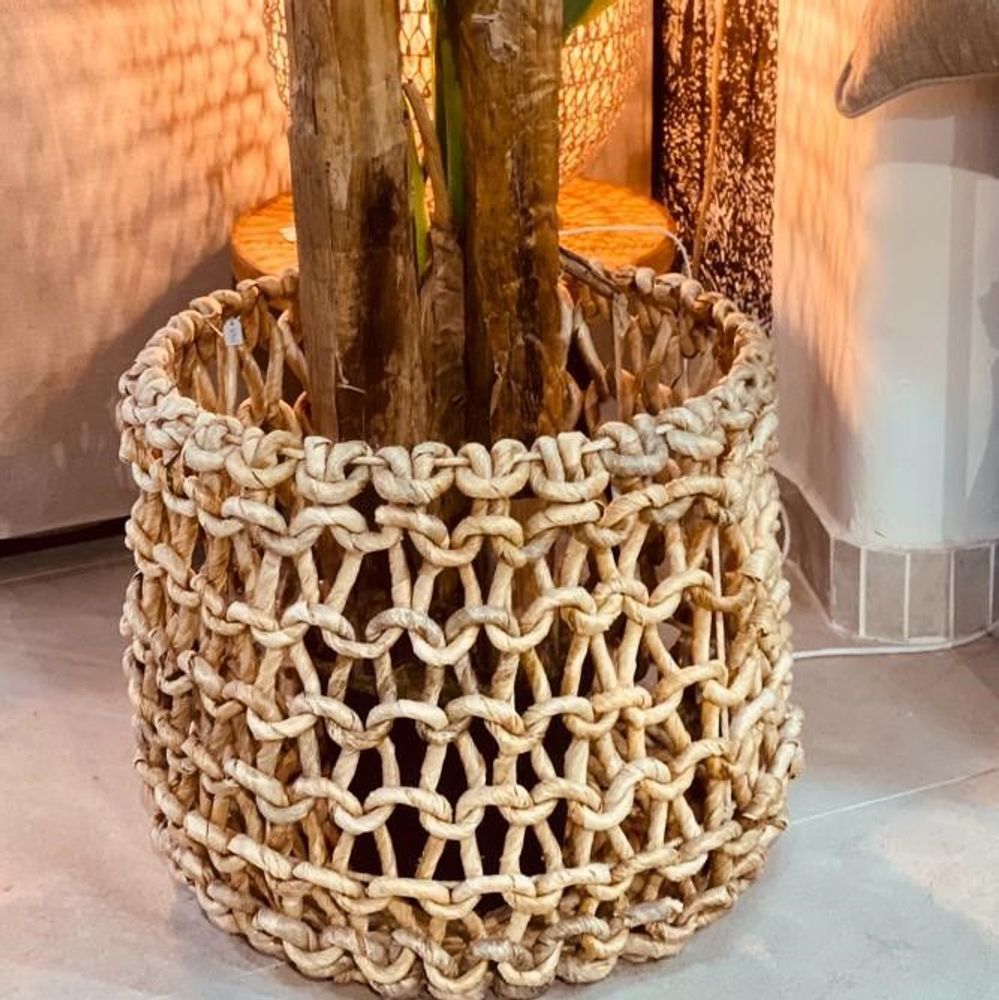 Coffrets et boîtes - Panier en abaca ajouré (Bali) - PSAA146 - BALINAISA