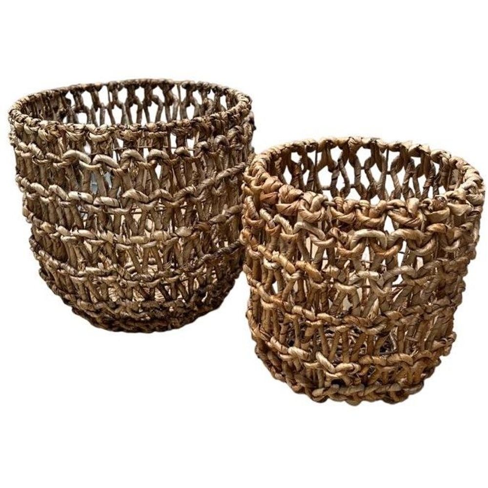 Coffrets et boîtes - Panier en abaca ajouré (Bali) - PSAA146 - BALINAISA