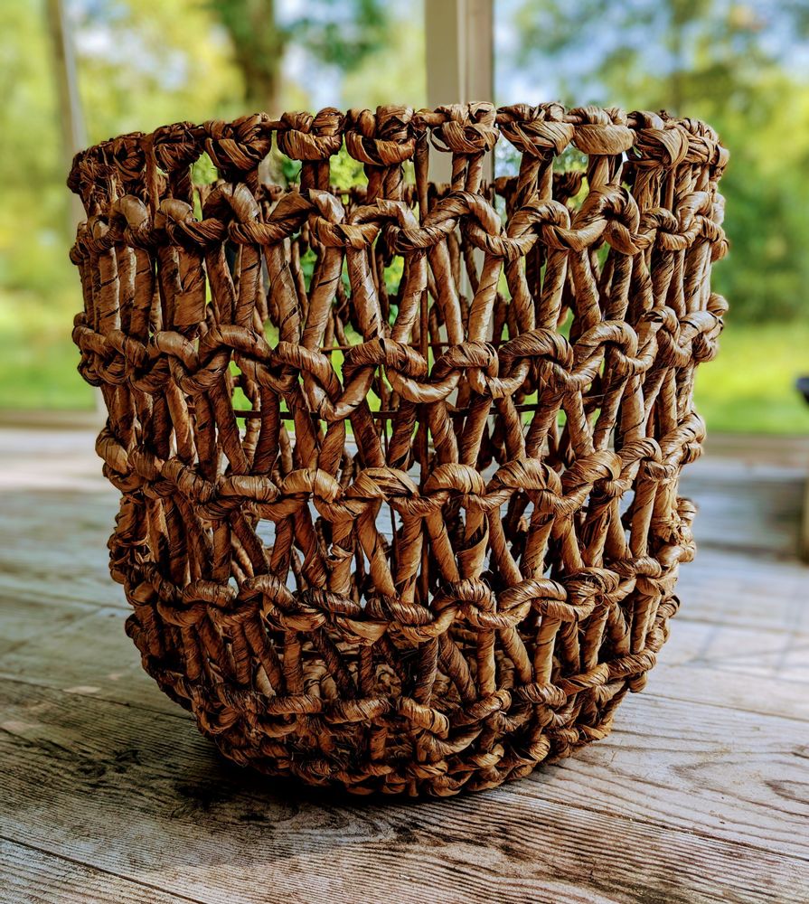 Coffrets et boîtes - Panier en abaca ajouré (Bali) - PSAA146 - BALINAISA