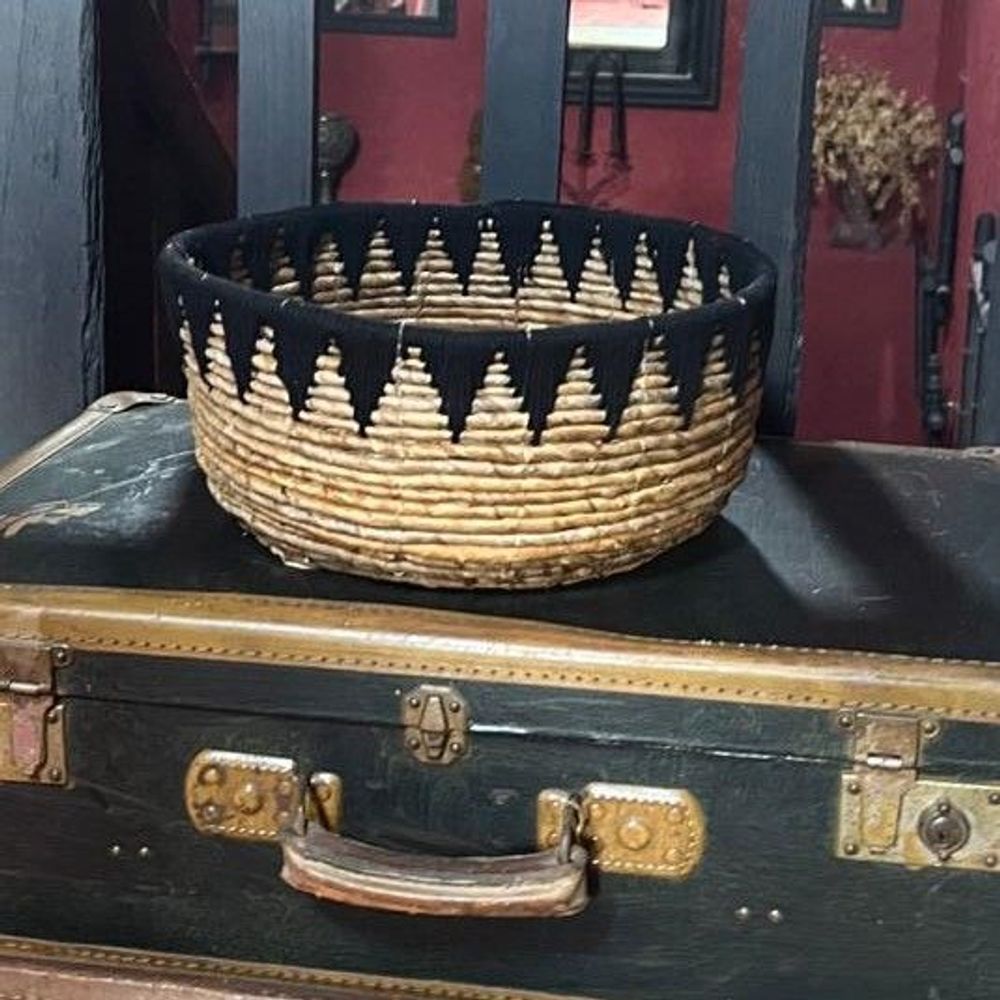 Coffrets et boîtes - Set de 3 Corbeilles en Mendong et macramé noir (Bali) - CTMSN - BALINAISA