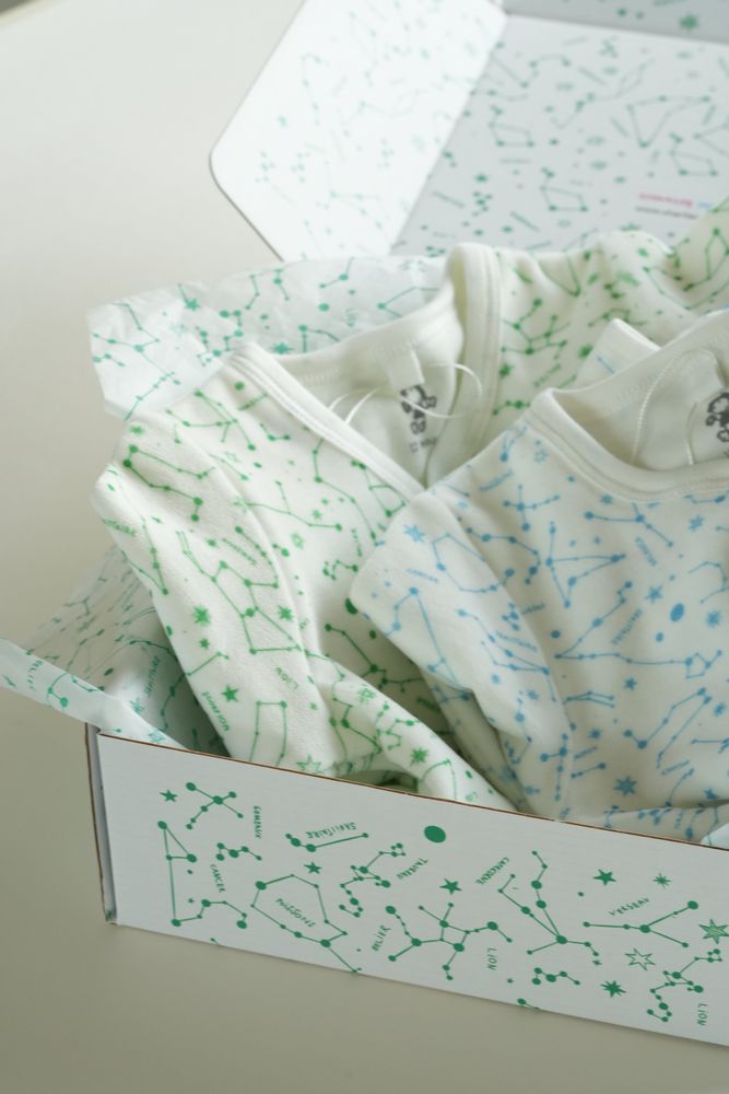 Children's bathtime - Green constellations pyjama - CHARLIE DANS LES ETOILES