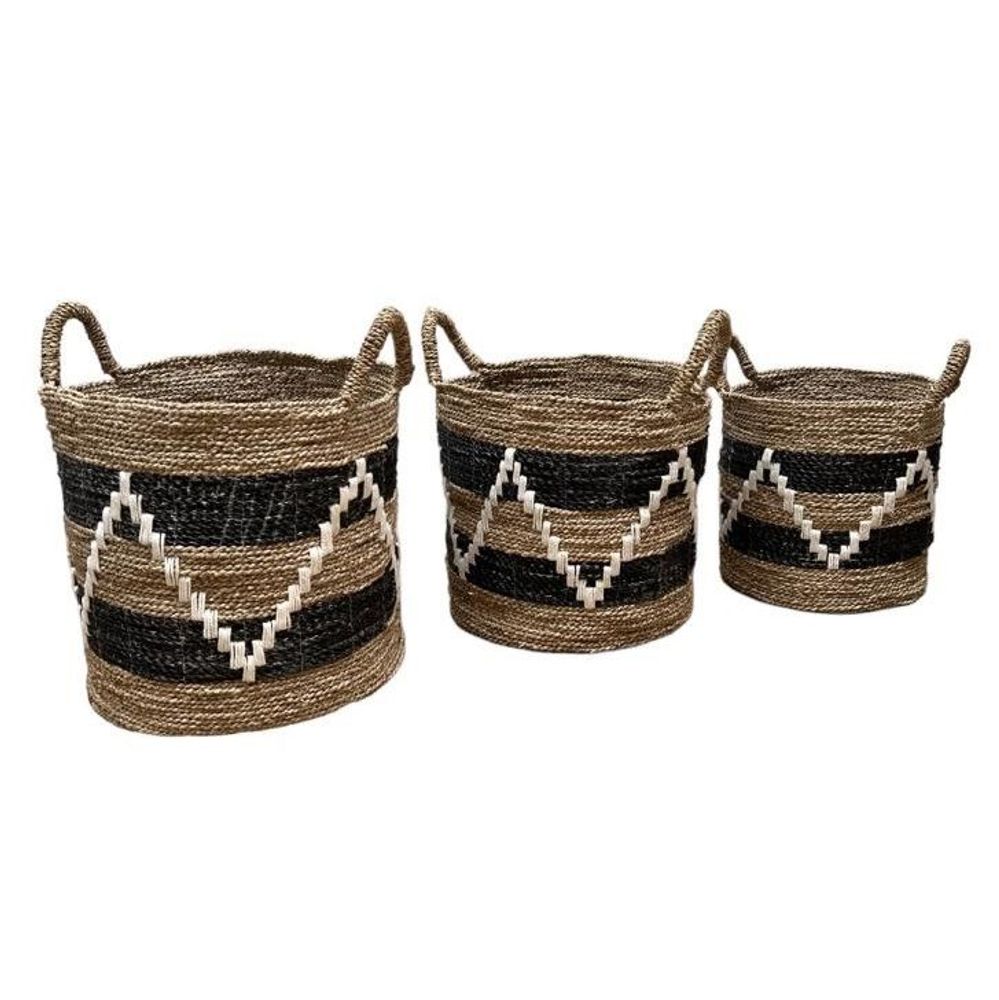 Laundry baskets - Natural Seagrass Basket (Bali) - PSNO-3 - Set of 3 - BALINAISA