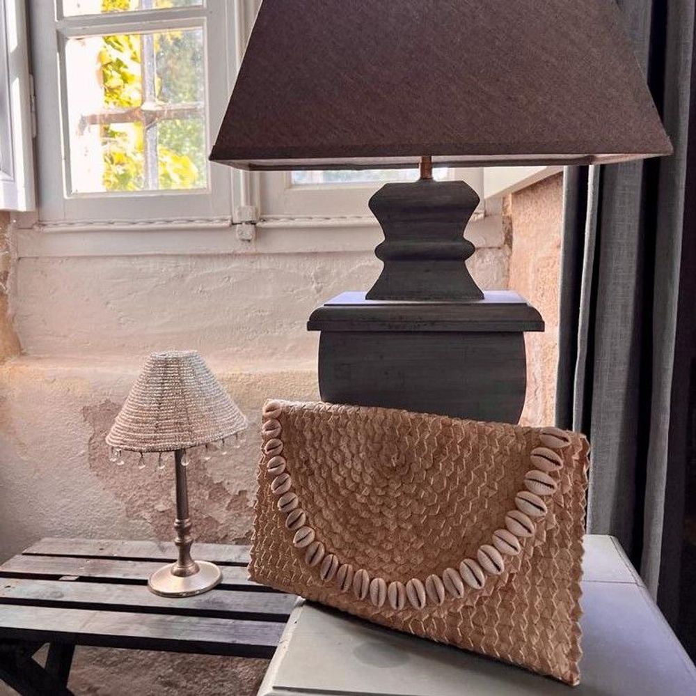 Pochettes - Portefeuille en feuilles de palmier et coquillages cauris - Brun - PFPCB-28-17 - BALINAISA