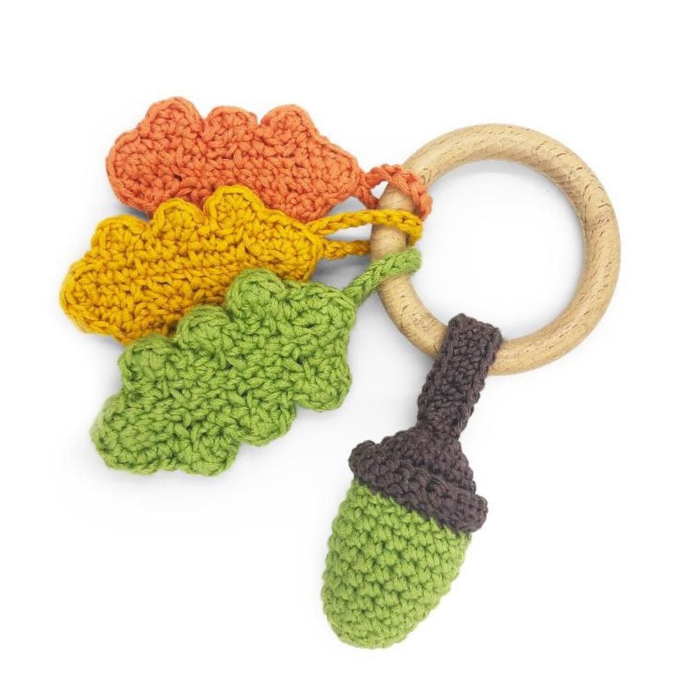 Jouets enfants - AUTOMNE - TEETHER & HOCHET POUR BÉBÉ EN COTON BIO - MYUM - THE VEGGY TOYS