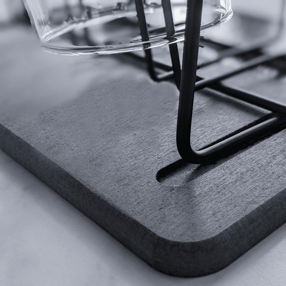 Dish Drainers - Addison Design Modern Black Gray Odorless Absorbent Stone Drainer - OSNA
