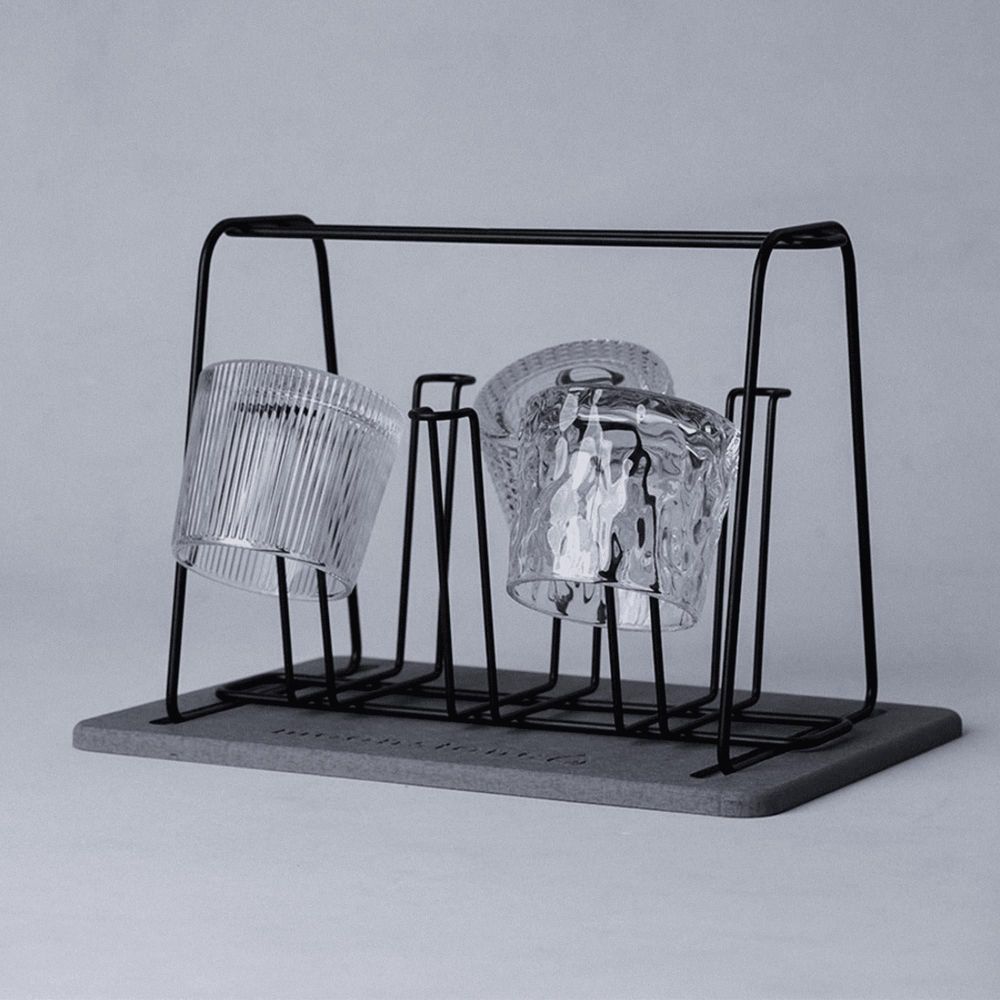 Dish Drainers - Addison Design Modern Black Gray Odorless Absorbent Stone Drainer - OSNA