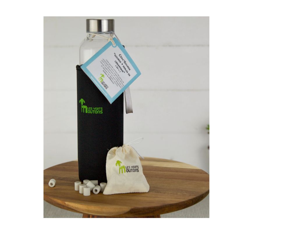 Cadeaux - GOURDE 50cl + 10 perles de céramique EM® CERA'GOURDE - LES VERTS MOUTONS