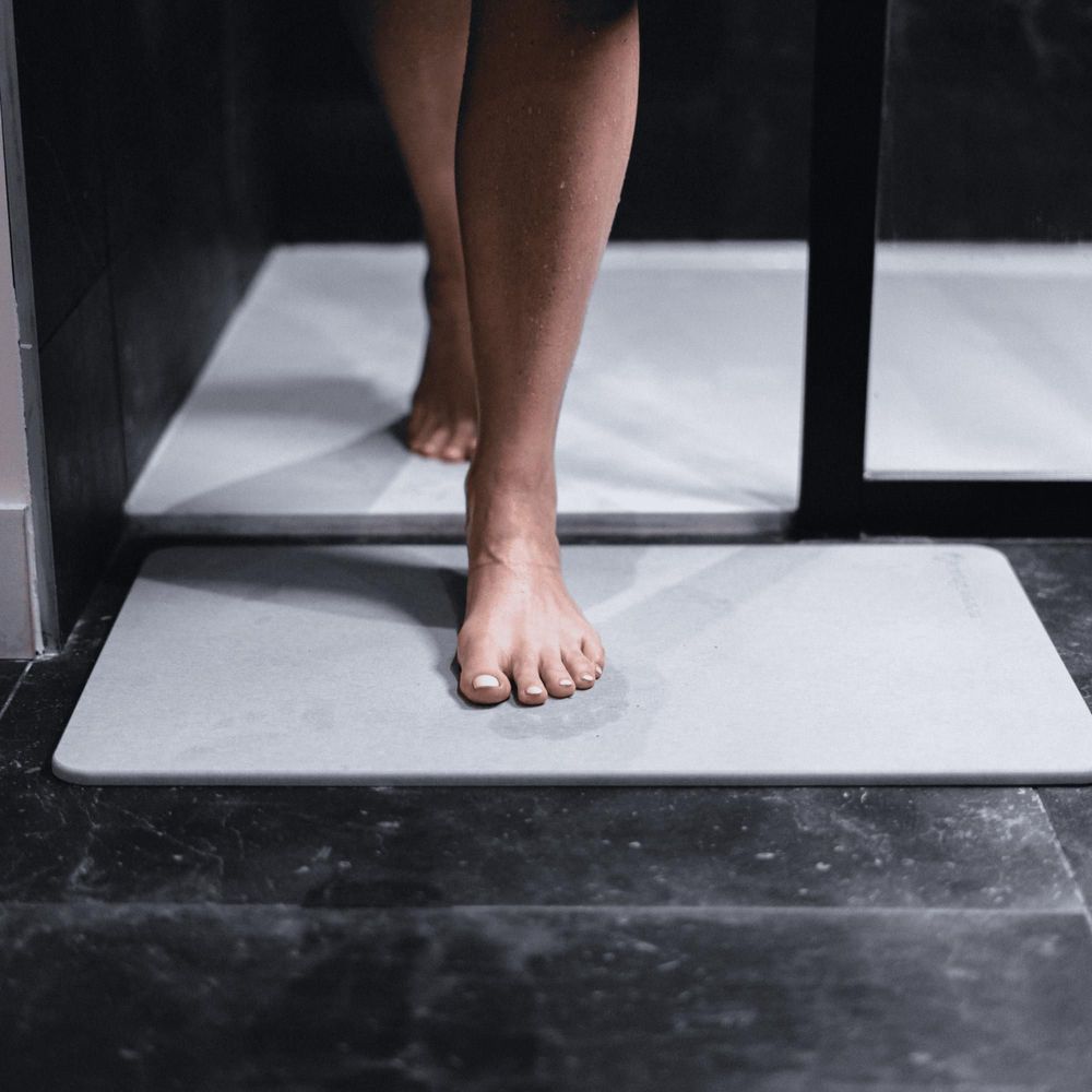 Autres tapis - Tapis de bain en pierre absorbante anti dérapant sans odeur anti moisissure diatomite noir gris blanc - OSNA