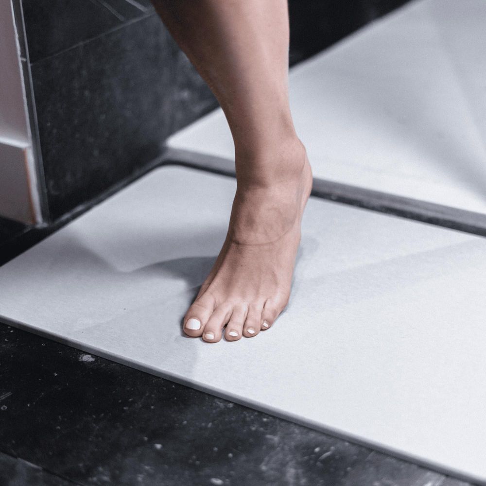 Autres tapis - Tapis de bain en pierre absorbante anti dérapant sans odeur anti moisissure diatomite noir gris blanc - OSNA