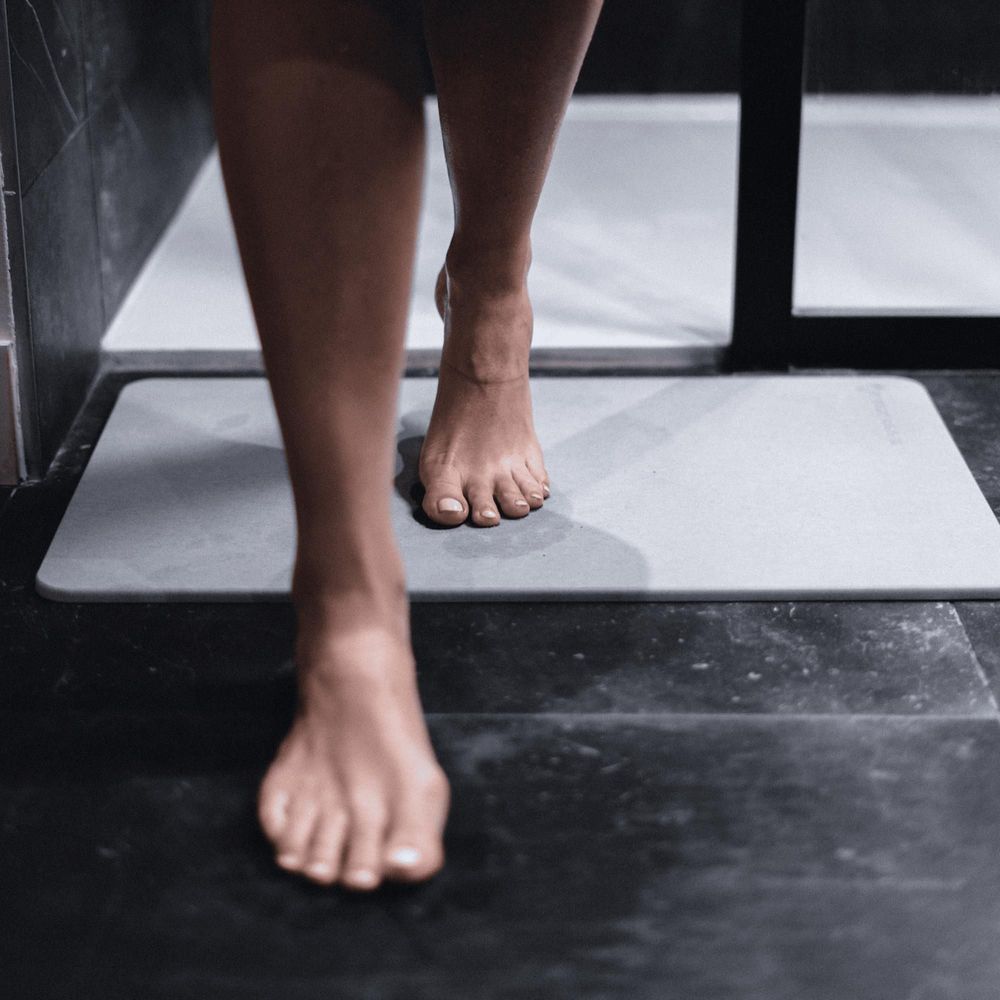 Autres tapis - Tapis de bain en pierre absorbante anti dérapant sans odeur anti moisissure diatomite noir gris blanc - OSNA