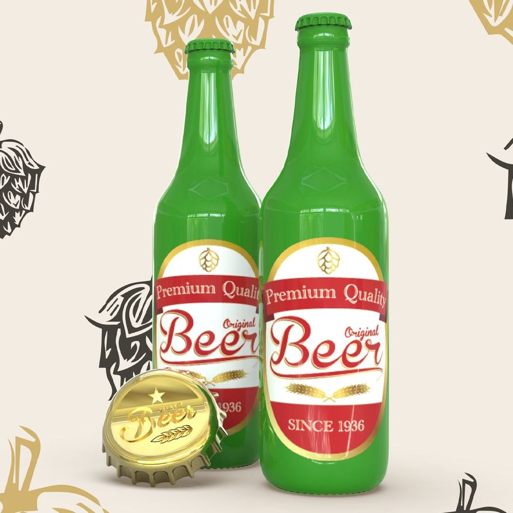 Cadeaux - Bouteille de bière verte - METALMORPHOSE