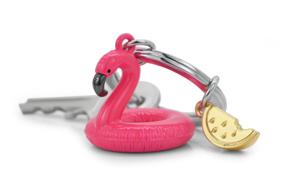 Gifts - pink flamingo Key Chain - METALMORPHOSE