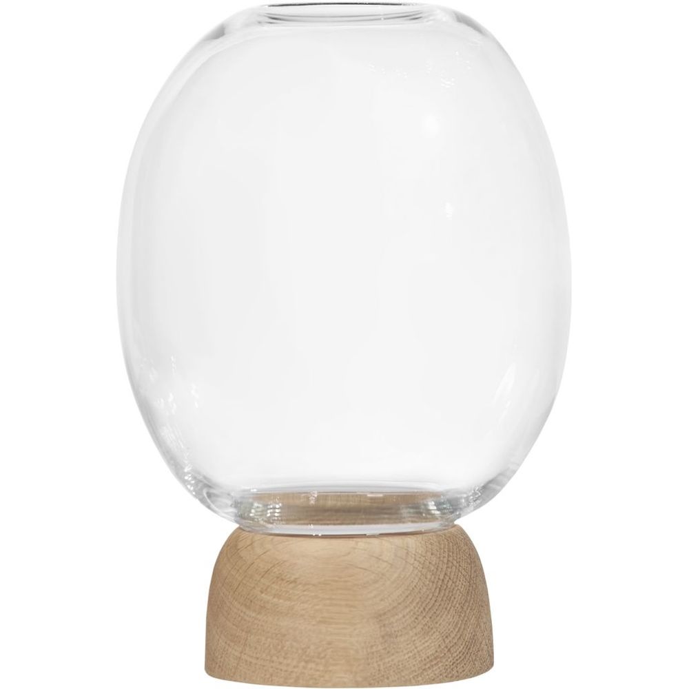 Vases - Vase Morchella en Chêne/Verre Transparent  - CHICURA COPENHAGEN
