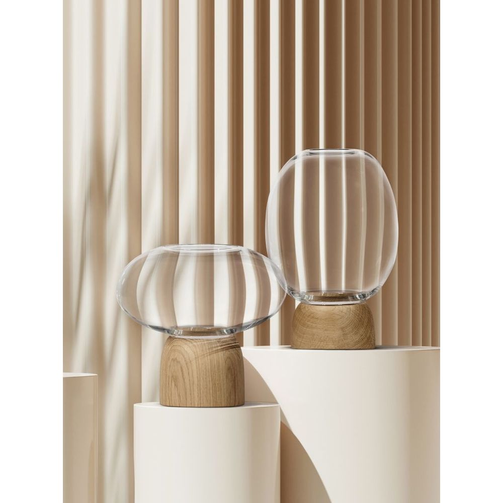 Vases - Vase Morchella en Chêne/Verre Transparent  - CHICURA COPENHAGEN