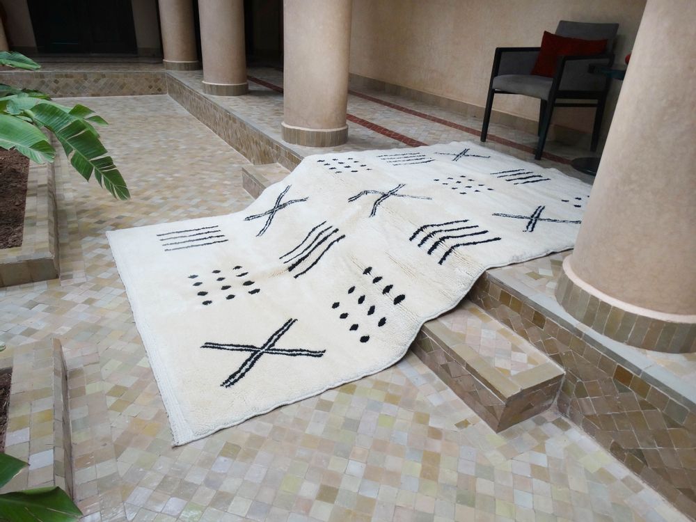 Objets de décoration - Tapis berbère Bogolan blanc - KILYM