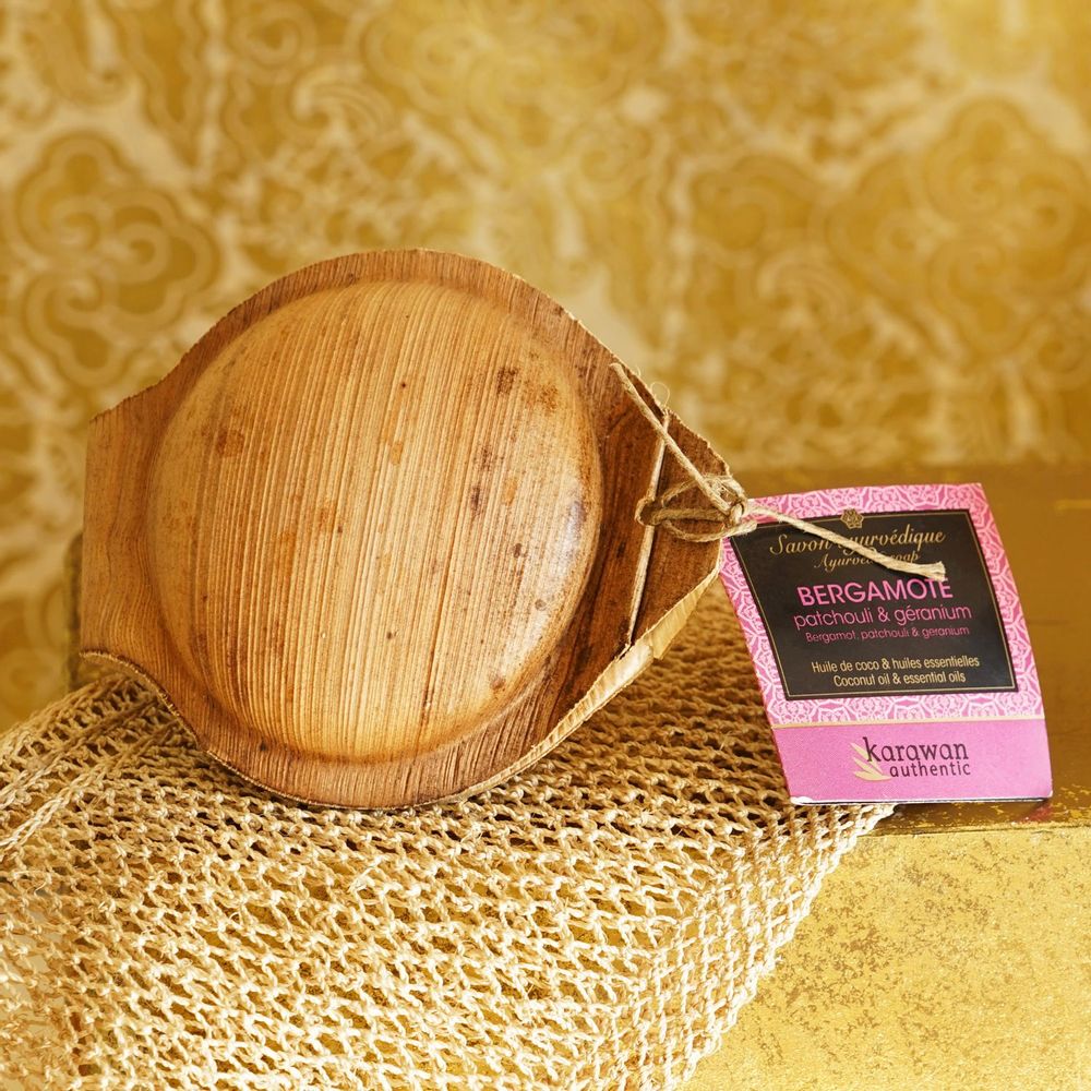 Savons - SAVON SOLIDE AYURVEDIQUE - BERGAMOTE - GRAND FORMAT - 100G - KARAWAN AUTHENTIC