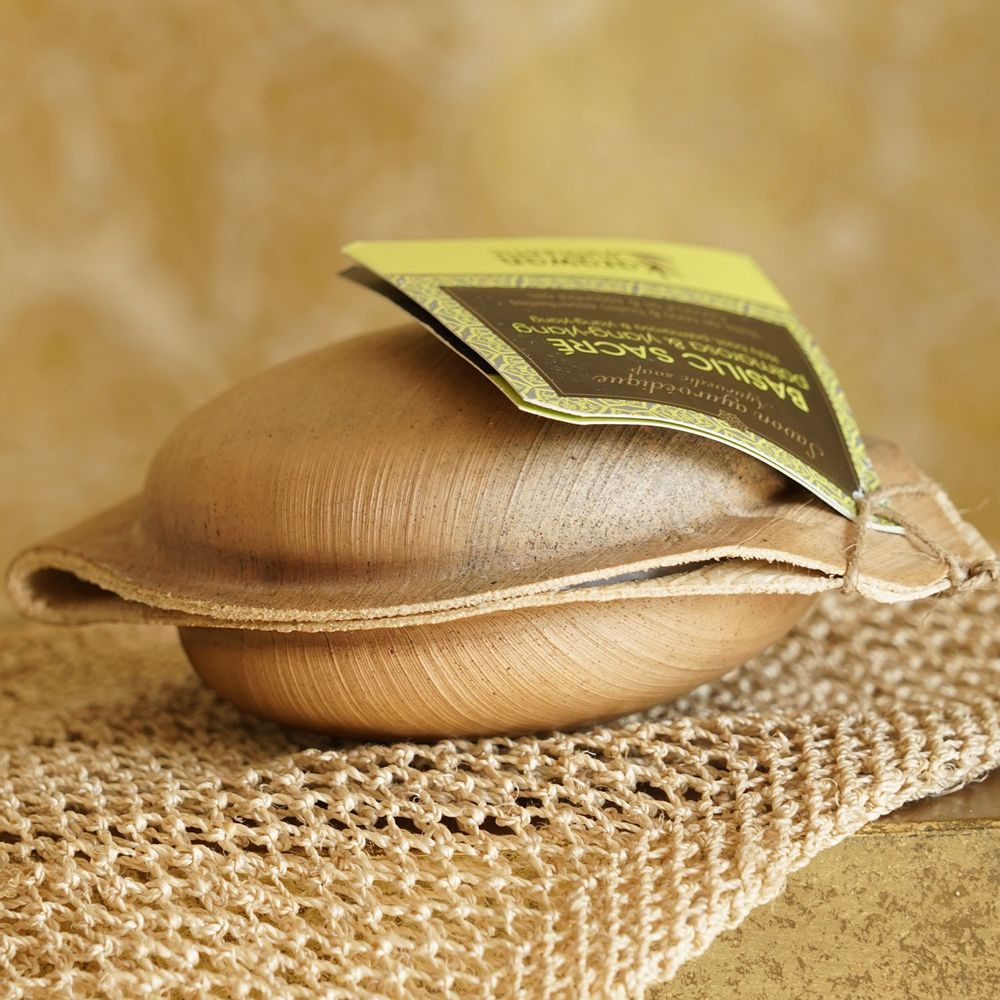Gifts - AYURVEDIC SOLID SOAP - SACRED BASIL - LARGE FORMAT - 100G - KARAWAN AUTHENTIC