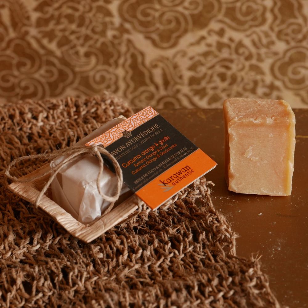 Gifts - Ayurvedic soap,\" Curcuma\” 20g nomad format - KARAWAN AUTHENTIC