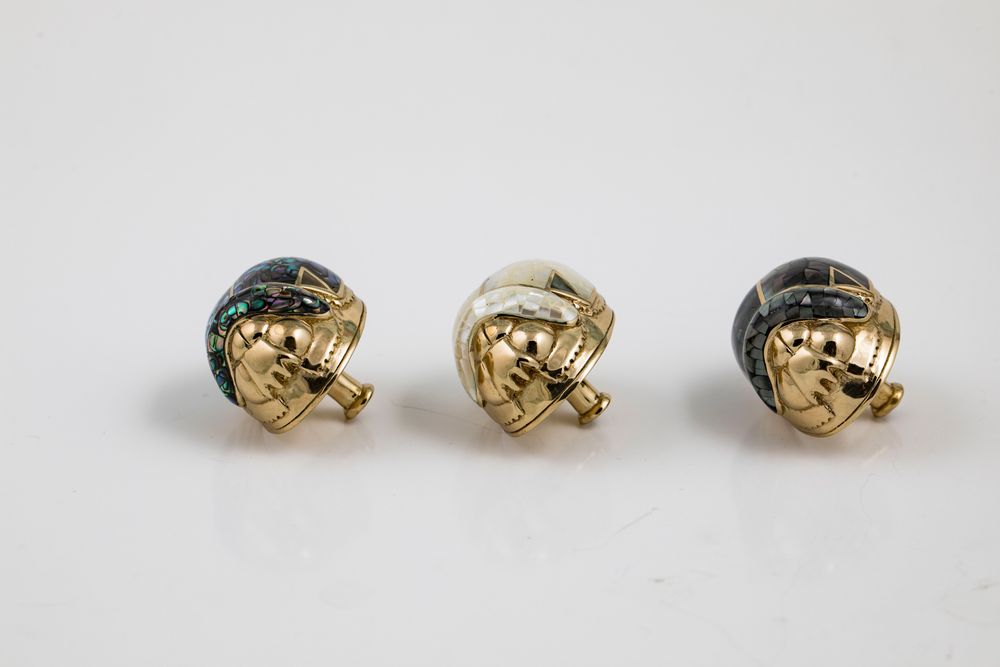 Decorative objects - Mother of Pearl and Recycled Brass Scarab Button - WILD BY MOSAIC