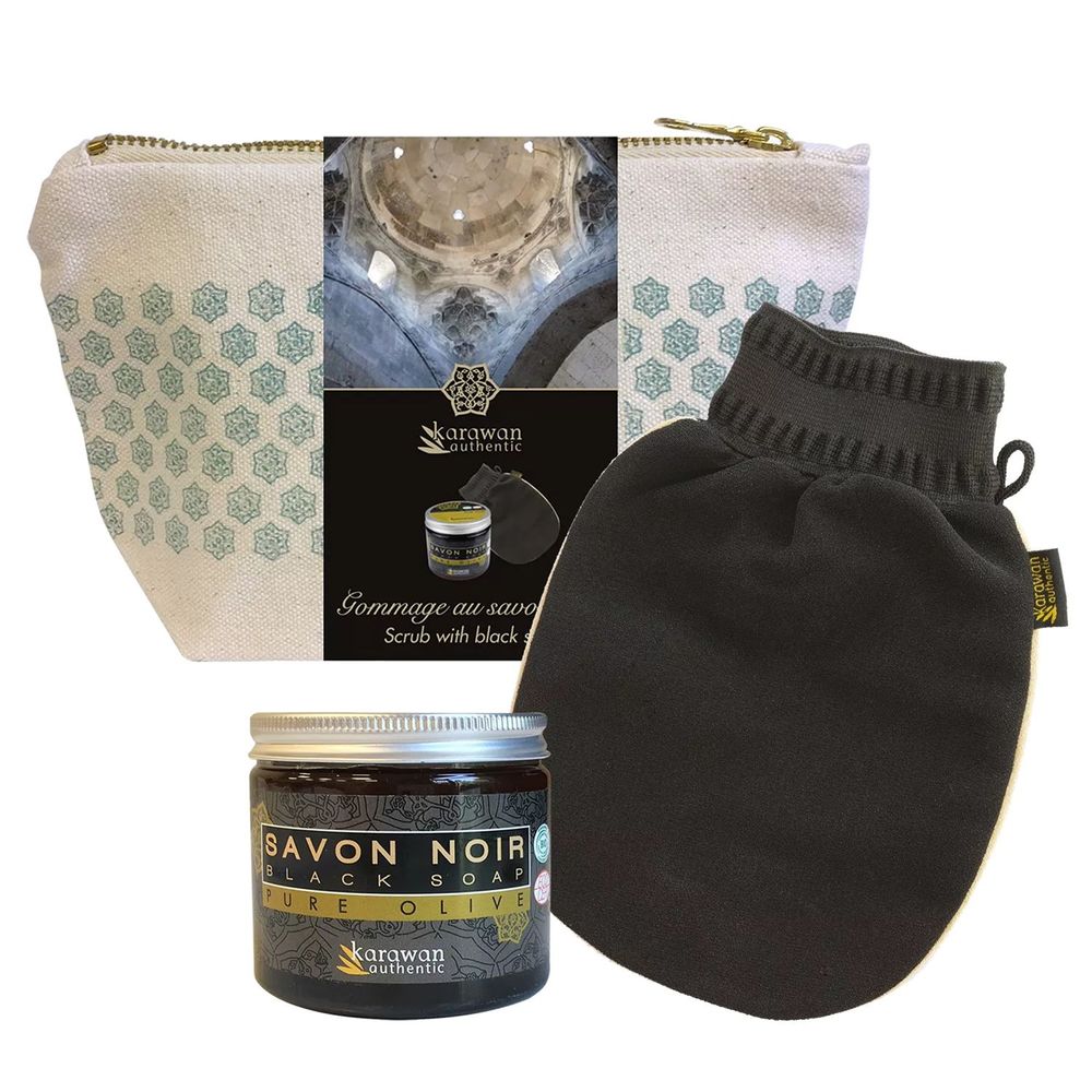 Caskets and boxes - HAMMAM WELLNESS GIFT KIT - BLACK SOAP SCRUB - KARAWAN AUTHENTIC