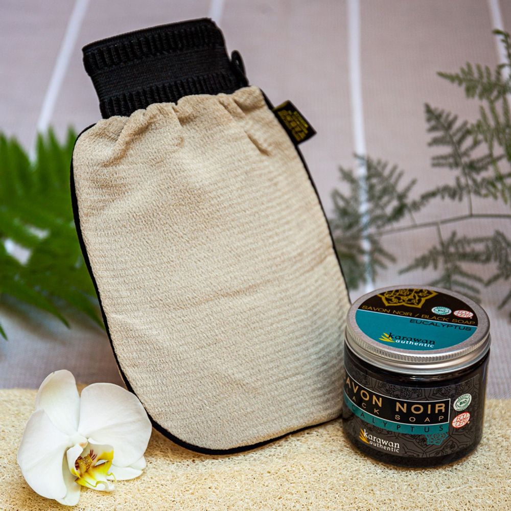 Savons - SAVON NOIR ENRICHI À L'EUCALYPTUS - CERTIFIÉ BIOLOGIQUE PAR ECOCERT - KARAWAN AUTHENTIC