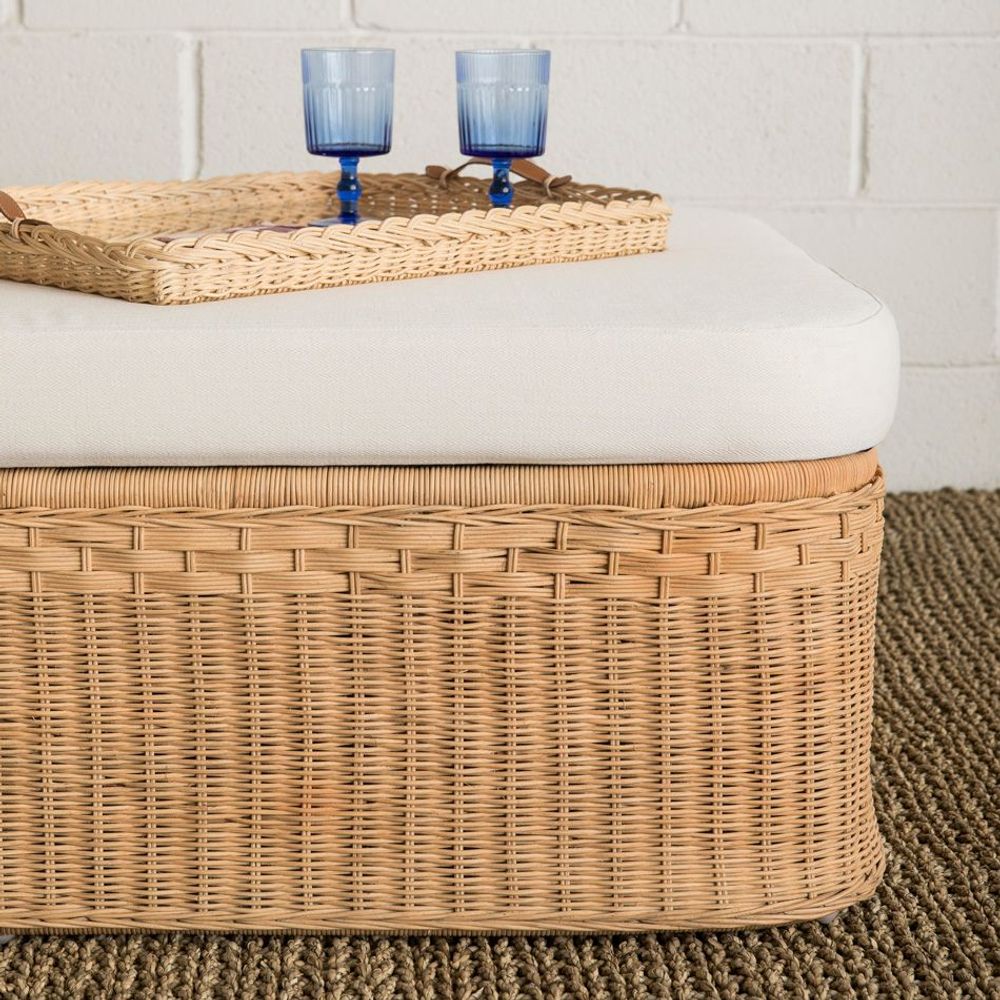 Ottomans - Rattan Ottoman - MAHE HOMEWARE