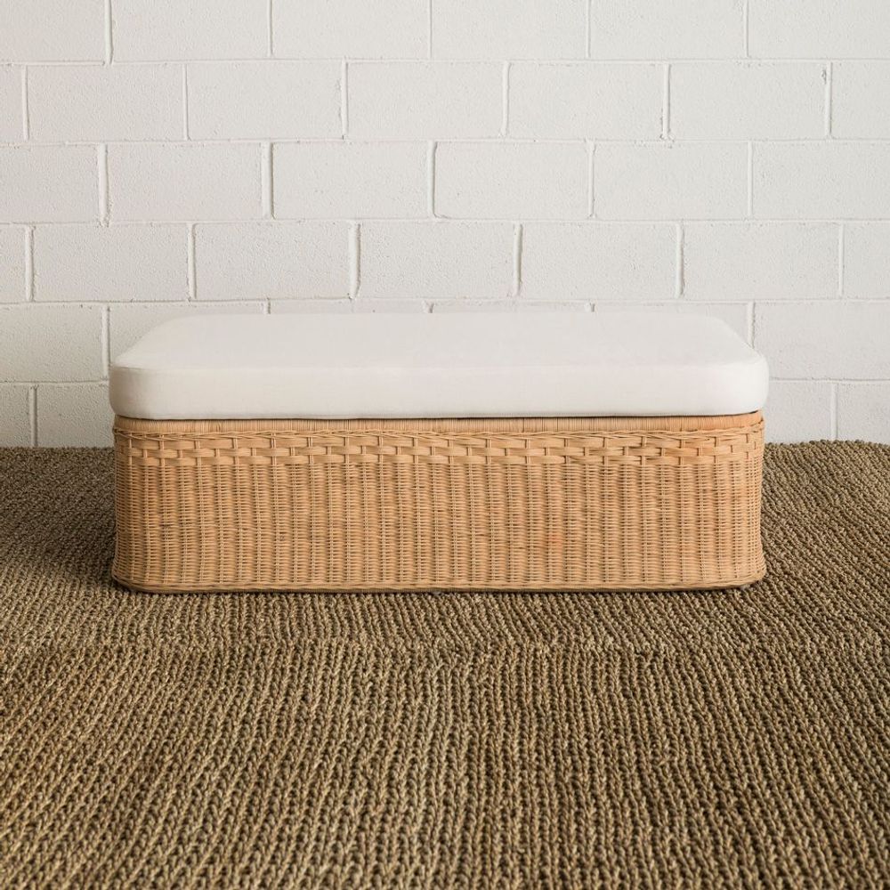 Ottomans - Rattan Ottoman - MAHE HOMEWARE
