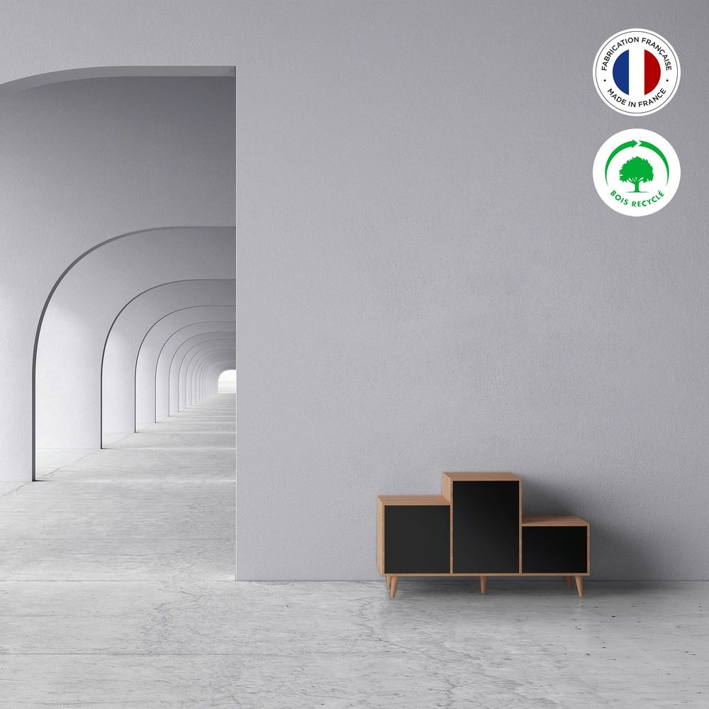 Buffets - Meuble de rangement PODIUM 3 portes Noir - YZON