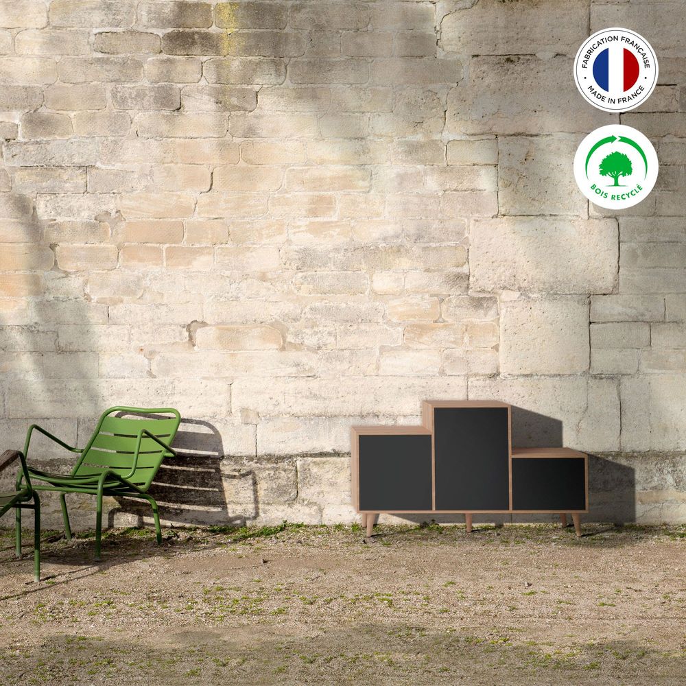 Buffets - Meuble de rangement PODIUM 3 portes Noir - YZON