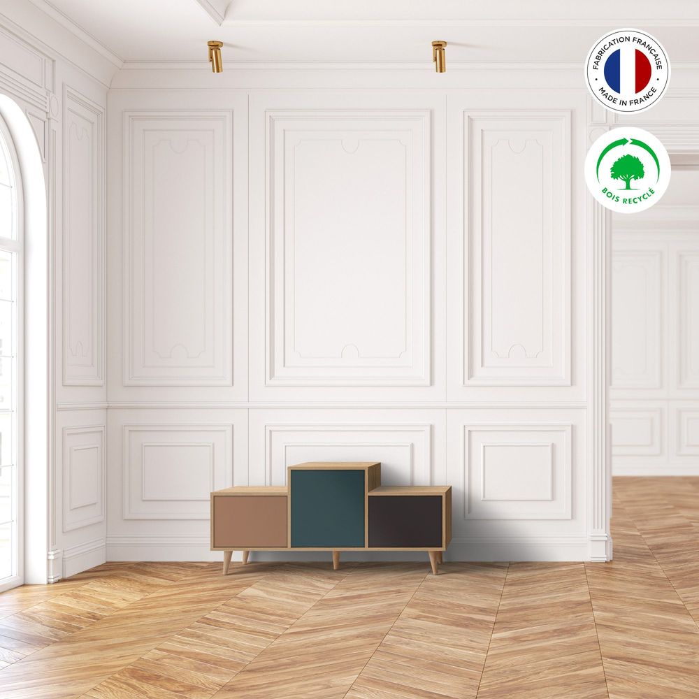 Buffets - Meuble de rangement EX AEQUO 3 portes Terracotta - Tropical - Graphite - YZON