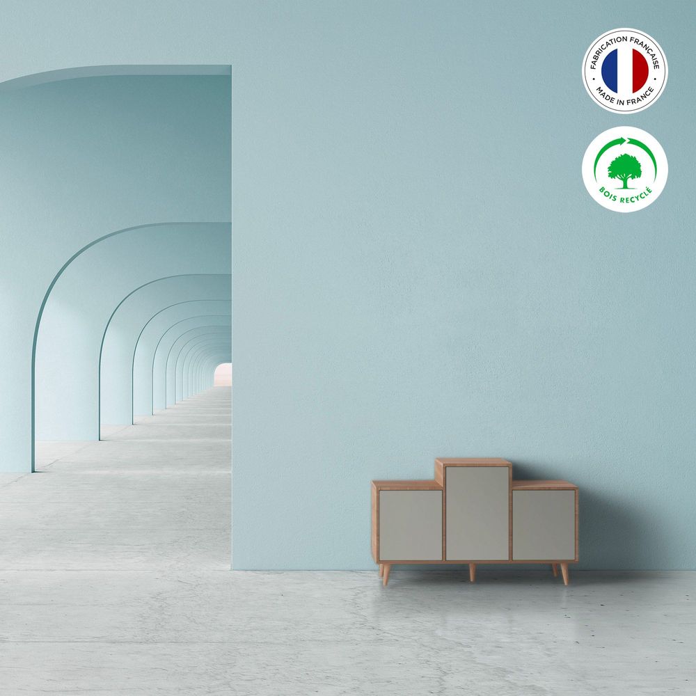 Buffets - Meuble de rangement PODIUM 3 portes Perle - YZON