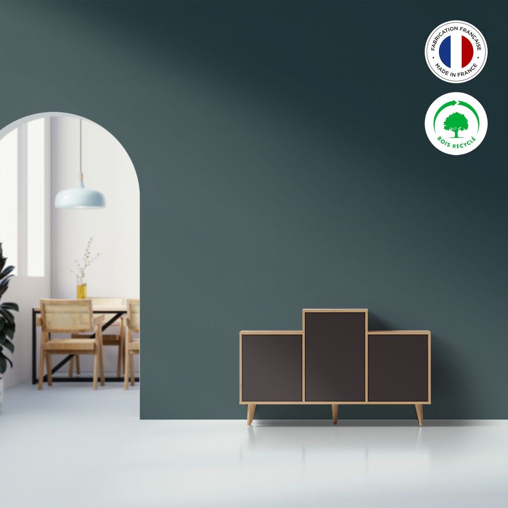 Sideboards - Sideboard GRAND EX AEQUO 3 doors Graphite - YZON