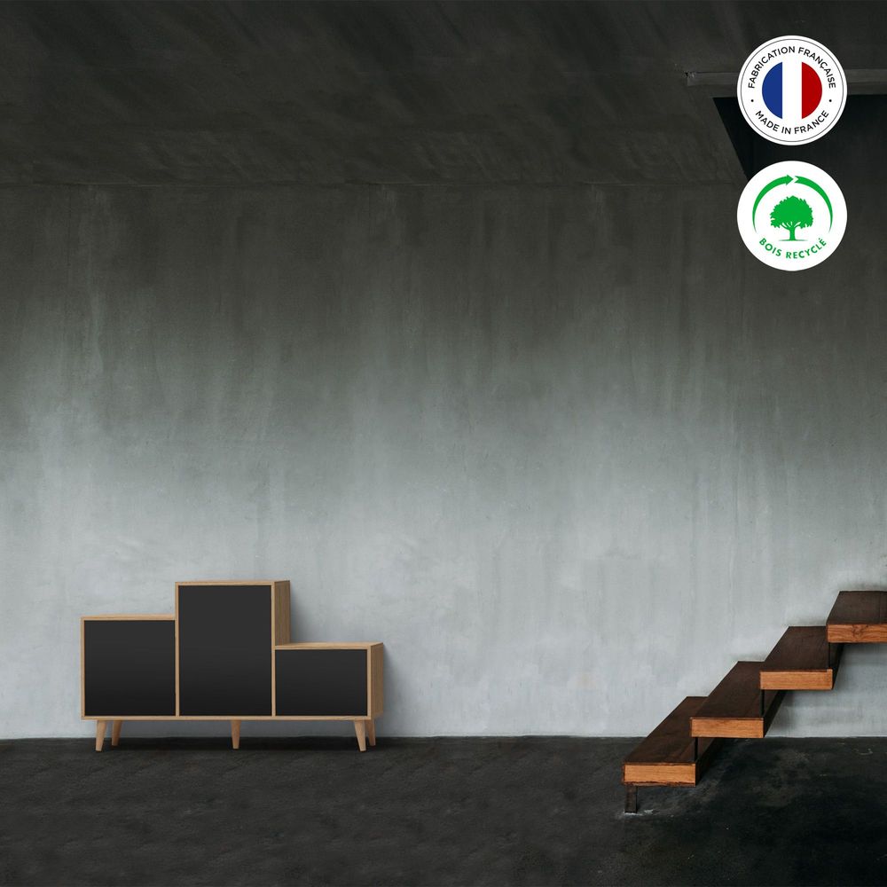 Buffets - Meuble de rangement PODIUM 3 portes Noir - YZON