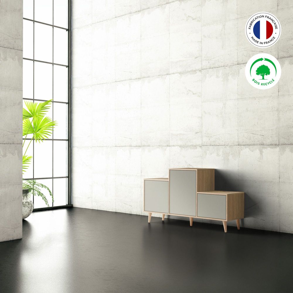 Buffets - Meuble de rangement PODIUM 3 portes Perle - YZON