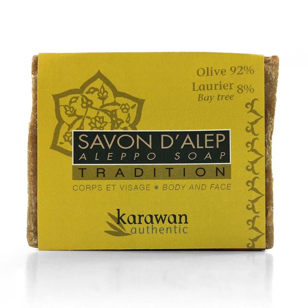 Cadeaux - SAVON D'ALEP TRADITION - HUILE D'OLIVE 92% ET DE LAURIER 8% - 200G - KARAWAN AUTHENTIC