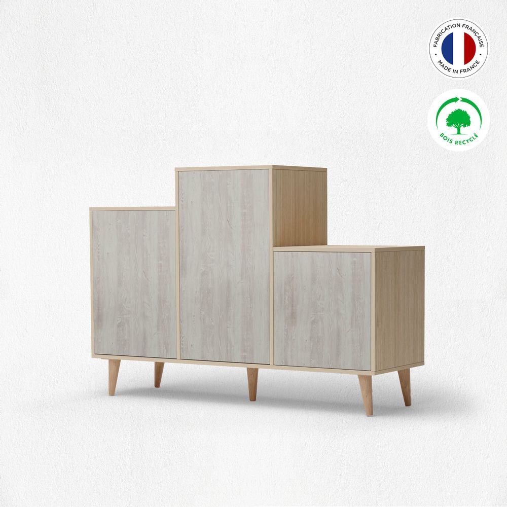 Sideboards - Sideboard GRAND PODIUM 3 doors White Pine - YZON