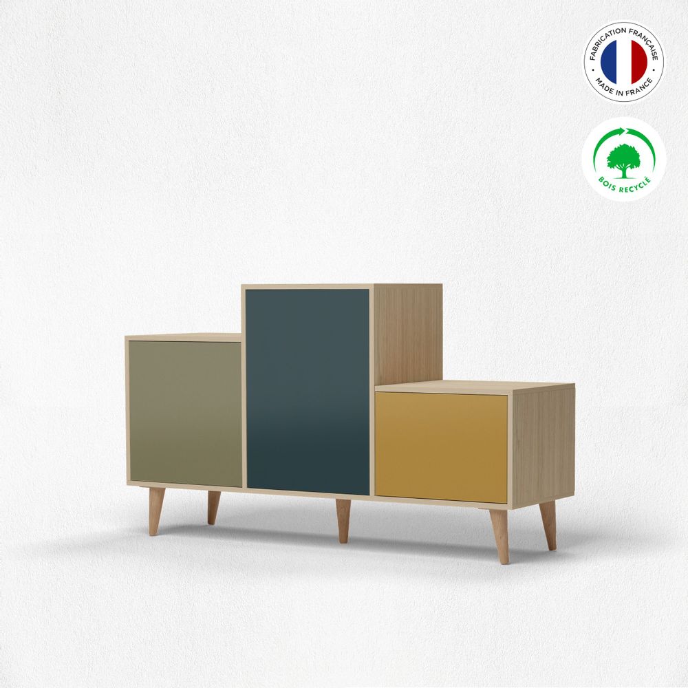 Sideboards - Sideboard PODIUM 3 doors Olive - Tropical - Curry - YZON