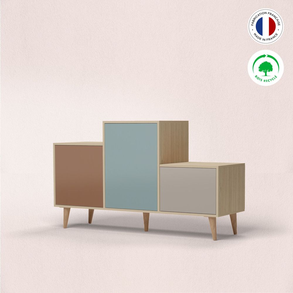 Sideboards - Sideboard PODIUM 3 doors Terracotta - Curaçao - Ash - YZON