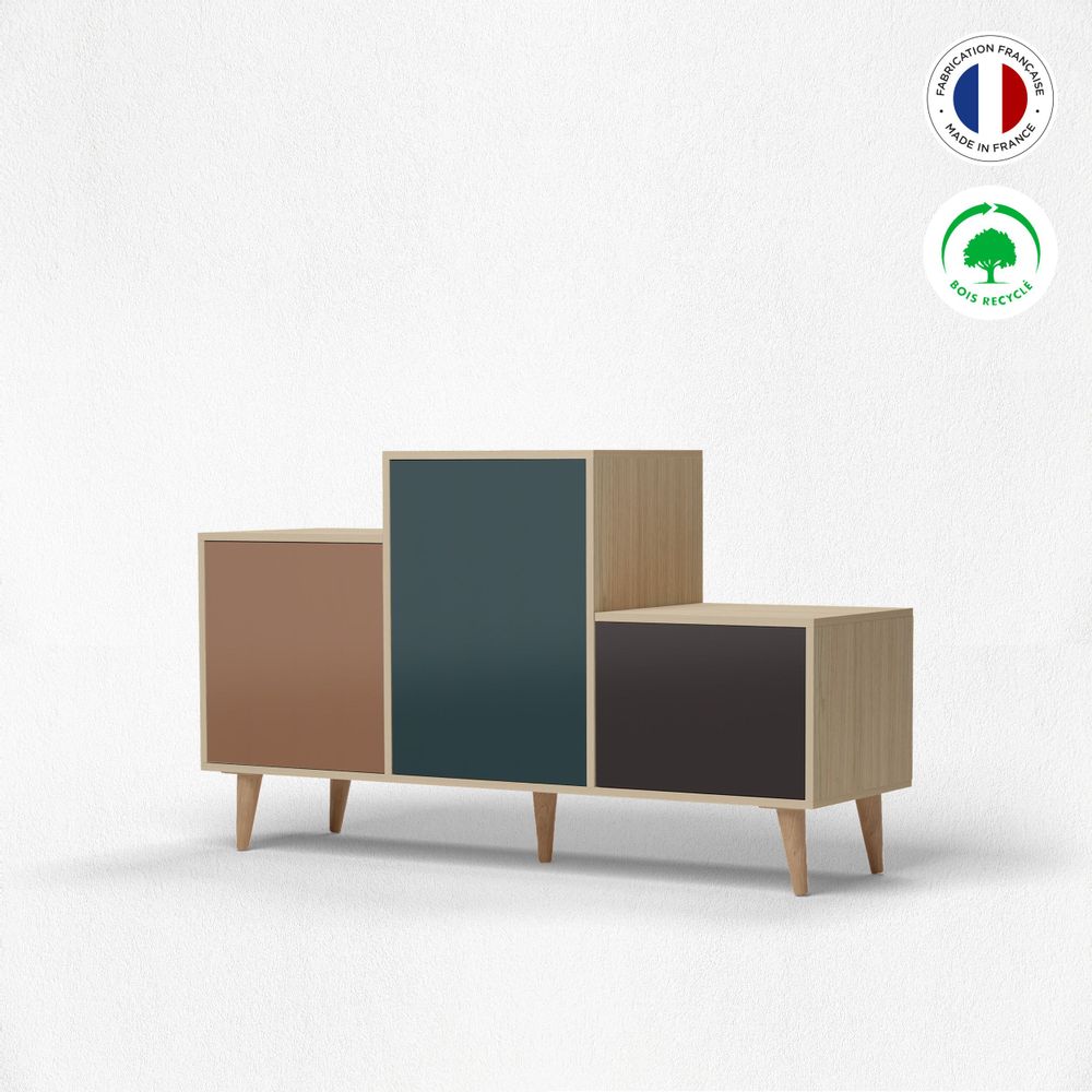 Sideboards - Sideboard PODIUM 3 doors Terracotta - Tropical - Graphite - YZON