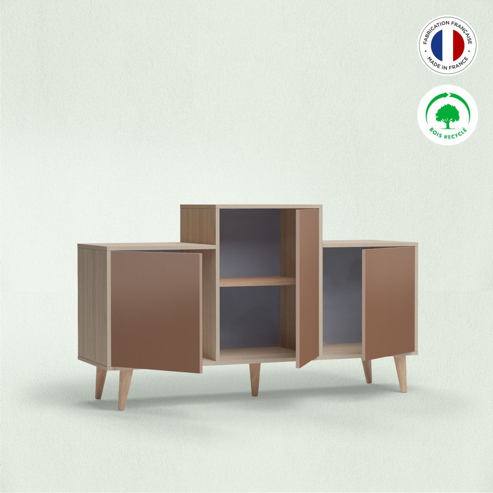 Sideboards - Sideboard GRAND EX AEQUO 3 doors Terracotta - YZON