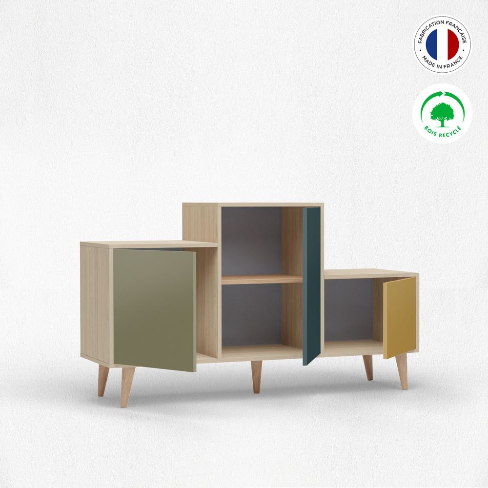 Sideboards - Sideboard PODIUM 3 doors Olive - Tropical - Curry - YZON