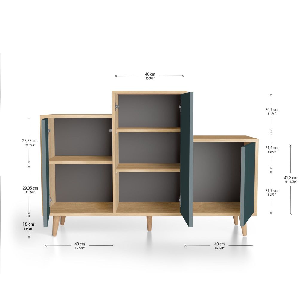 Sideboards - Sideboard GRAND PODIUM 3 doors Tropical - YZON