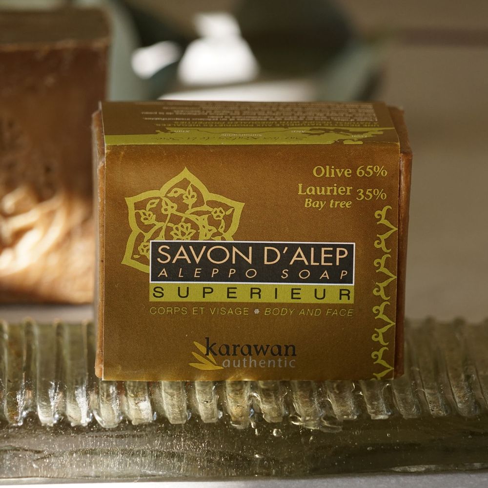 Gifts - SUPERIOR ALEPPO SOAP - 35% OLIVE AND BAY OIL - KARAWAN AUTHENTIC