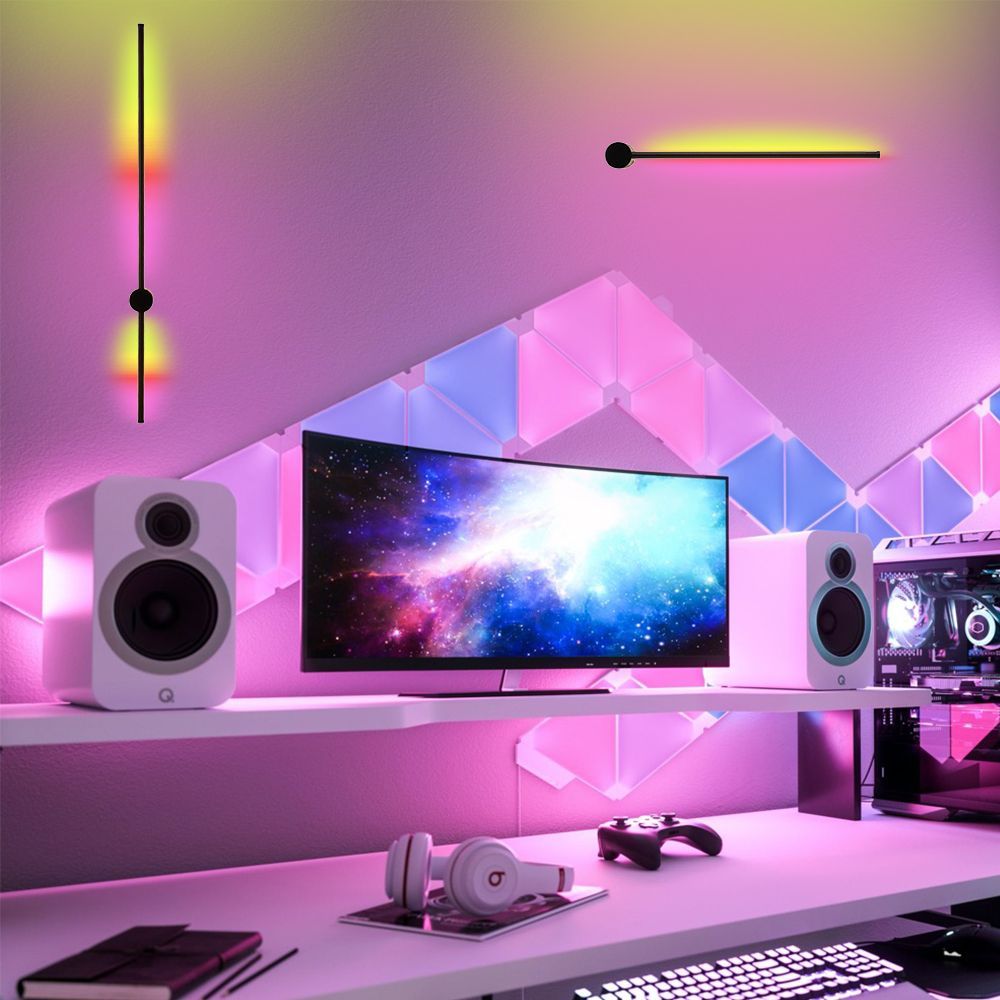 Luminaires pour enfant - Lampe en longueur pour le mur multicolores Applique murale Laser RGB Minimaliste 80cm - OUI SMART