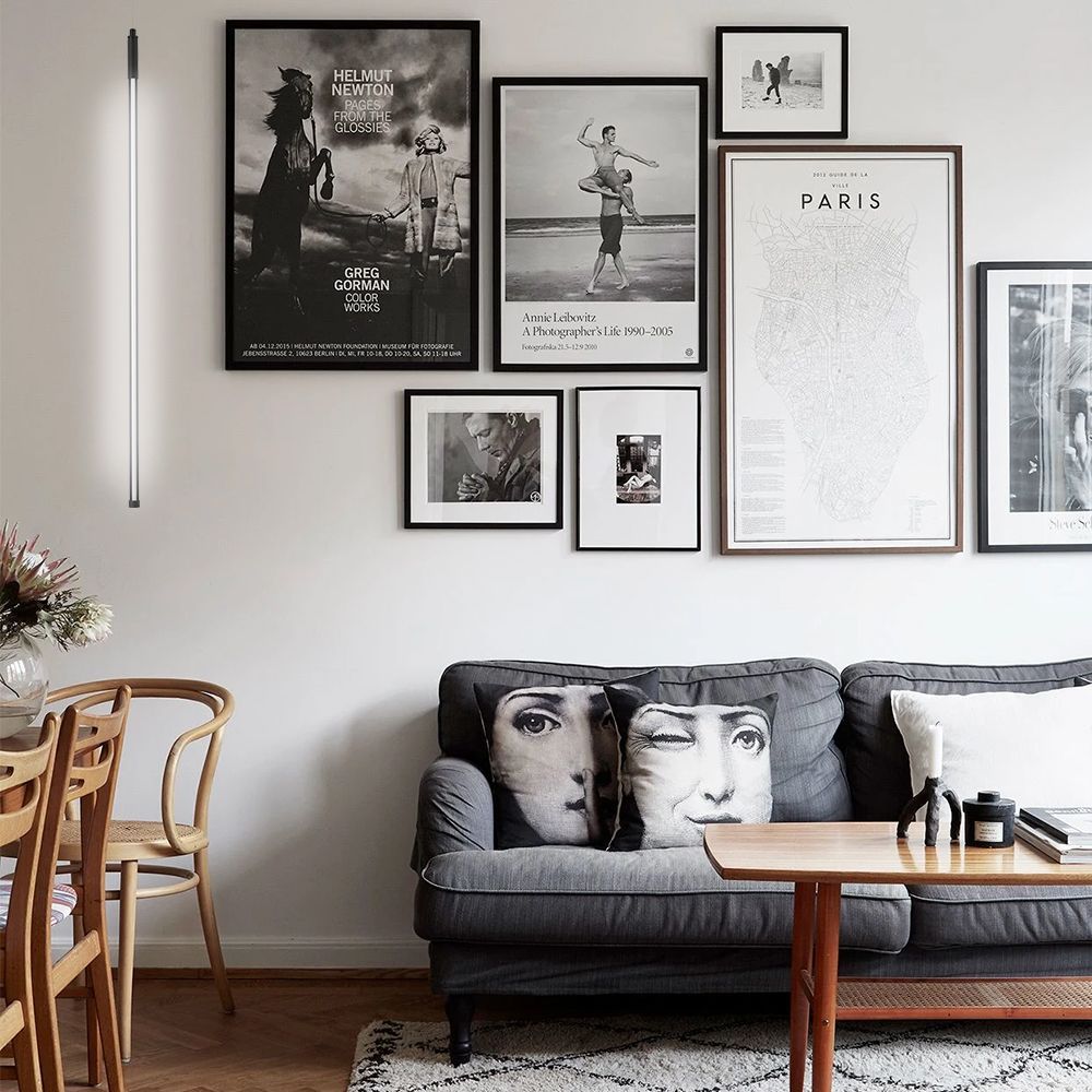 Decorative objects - long lamp suspended from the ceiling Black LED hanging needle - OUI SMART