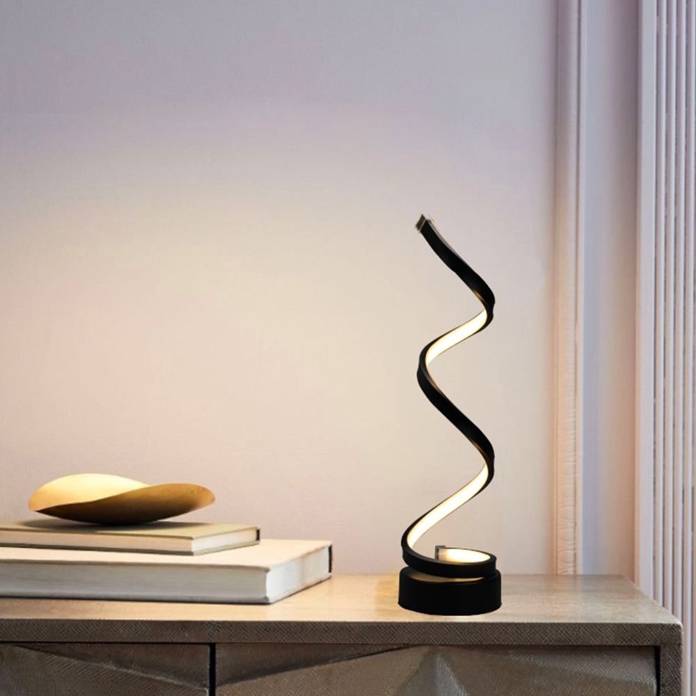 Other office supplies - Modern desk lamp bedside table lamp Spiral LED table lamp Black - OUI SMART