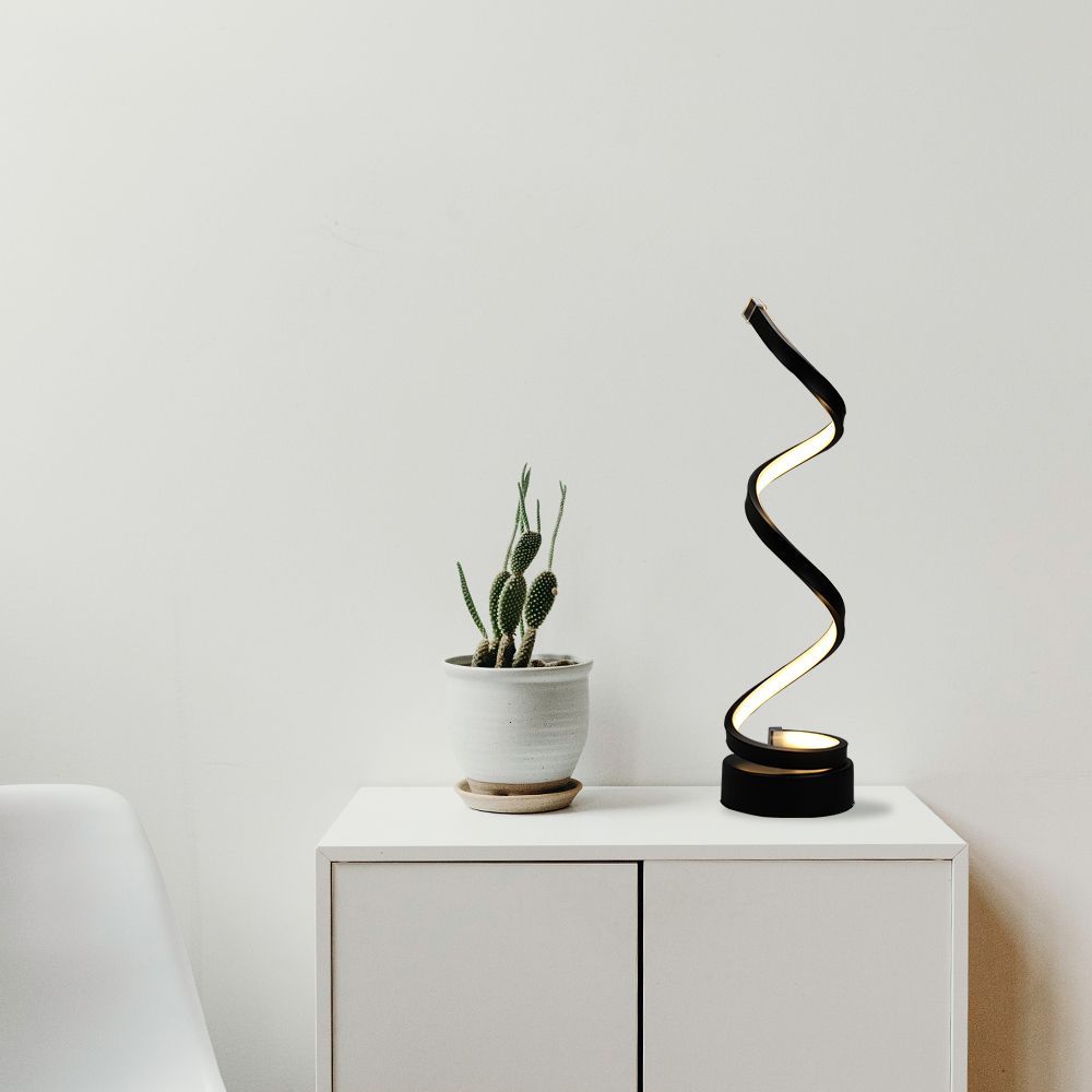 Other office supplies - Modern desk lamp bedside table lamp Spiral LED table lamp Black - OUI SMART