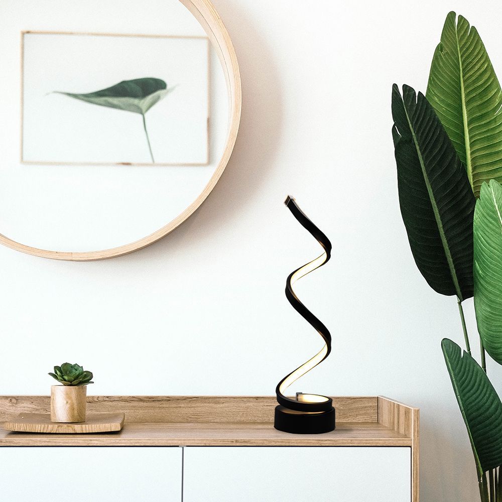 Other office supplies - Modern desk lamp bedside table lamp Spiral LED table lamp Black - OUI SMART